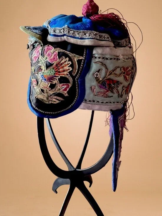 Antique Chinese Child’s Embroidered Tiger Hat Protective Festival Cap - Picture 10 of 16